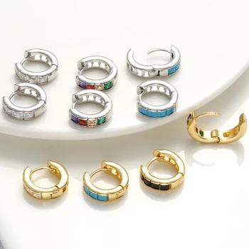 ZHUKOU золотого цвета, серебряные маленькие серьги-кольца Ручной работы, Круглые женские серьги-кольца с фианитами, Модные ювелирные изделия оптом VE398
