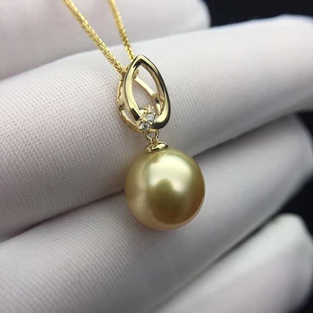 Ожерелье из 18-каратного золота Sinya с 12-миллиметровыми большими подвесками из золотого жемчуга southsea с высоким блеском, модные дизайнерские украшения для женщин, подарок дамам