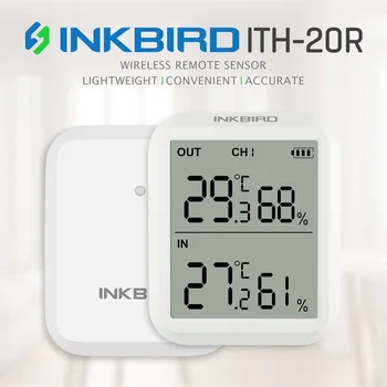 INKBIRD ITH-20R Умный Гигрометр, Термометр для помещений, Датчик Влажности с Точным Дисплеем Температуры для Домашней Кухни, Комнаты для домашних животных