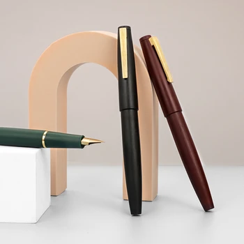 Перьевая ручка Jinhao 80 Gold Edition из волокна, Ретро Цвет, под дерево, мягкий, очень тонкий наконечник для письма, Офисная Школьная A7124