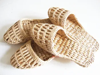 Соломенная обувь в полевом стиле, домашняя обувь, Тапочки, Сандалии ручной работы, экологически чистый материал