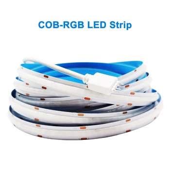 COB RGB LED Strip Light 4Pin Высокой Плотности Гибкая Линейная Затемняемая Скорость Избиения Может Отрезать 10 мм Шириной 756/576 пикселей/М DC12-24V