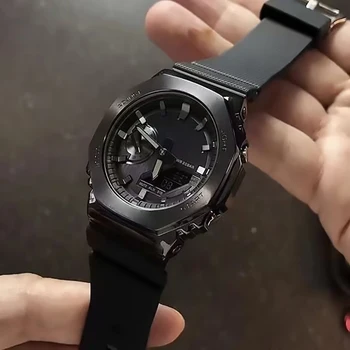 Полнофункциональные брендовые наручные часы со светодиодным двойным дисплеем Для мужчин и женщин, спортивные Электронные аналоговые цифровые водонепроницаемые стальные часы