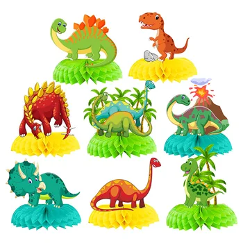 8 шт., тематический декор для вечеринки с динозавром, украшение для стола в виде сот динозавра, С Днем Рождения, Принадлежности для вечеринки в джунглях, Динозавр, Детская одежда