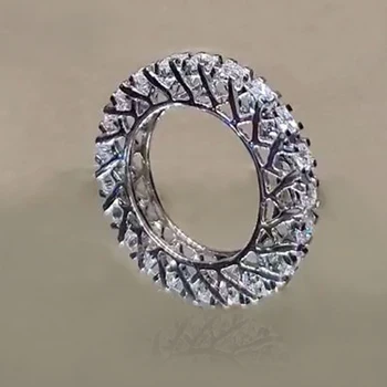 Кольца с кубическим цирконием Huitan Crystal Promise для женщин, Простое стильное женское кольцо на палец, OL Модные Универсальные аксессуары, ювелирные изделия