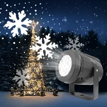 Рождественский лазерный прожектор в виде снежинки Мощностью 4 Вт, проектор для снегопада, движущийся снежный сад, лазерная проекторная лампа для декора новогодней вечеринки