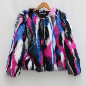 Chaquetas Para Mujer, Негабаритные Куртки Из искусственного Меха Для Женщин, Разноцветные Модные Женские Теплые Пальто из искусственного Меха S/9Xl J3251