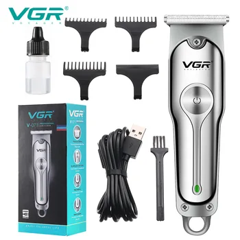 VGR Профессиональная Машинка Для Стрижки волос с маслом для Парикмахера, Электрический Триммер для волос, USB Перезаряжаемая Машинка для стрижки Волос, Стрижка R-71