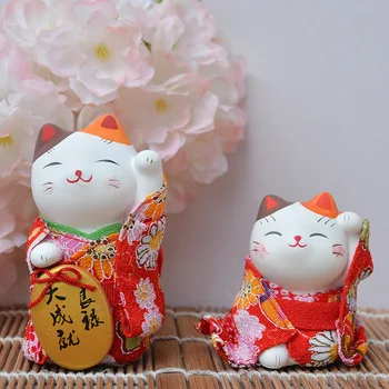 Японское Милое Кимоно Lucky Cat Украшение Автомобиля Свадебный Подарок Креативное Украшение Магазина Izakaya