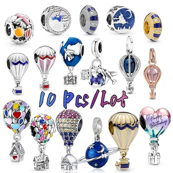 10 шт./лот, серия воздушных шаров, цветной воздушный шар, Летающий Дом, кулон, Маленькая Подвеска, Ювелирный браслет, Ожерелье