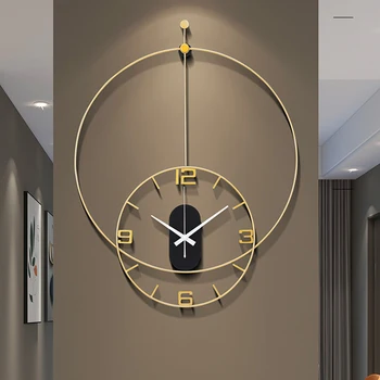 Цифровые Настенные часы с большим Механизмом для гостиной, иглы Часового пояса, Настенные часы в Скандинавском стиле, Европейское Украшение для дома Reloj De Pared