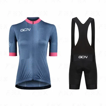 GCN летние женские Велосипедные комплекты, рубашка для Шоссейного велосипеда, Дышащая спортивная велосипедная одежда, MTB одежда, униформа для верховой езды, Джерси с коротким рукавом