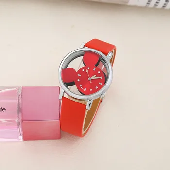 Часы с Микки из серии Disney, Мультяшные выдолбленные детские студенческие часы, популярные мужские и женские кварцевые часы в подарок на день рождения