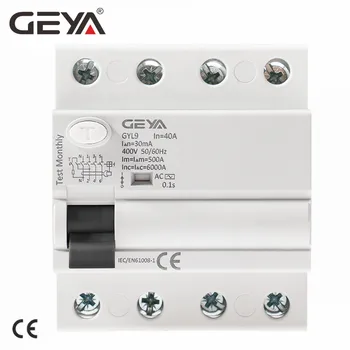 Автоматический выключатель переменного тока GEYA GYL9 Дифференциальный выключатель Предохранительный выключатель 4P 25A 40A 63A 100A