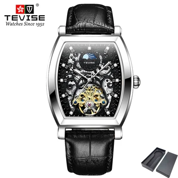 Мужские часы с 3D Скелетоном и Турбийоном, Механические часы Tonneau, Мужские Автоматические Мужские Часы С Бриллиантами из Розового Золота Montre Homme 2022
