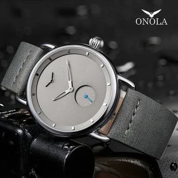 Повседневные часы мужской бренд ONOLA, кварцевые наручные часы, простые мужские часы из натуральной кожи, роскошные часы