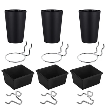 6 Комплектов корзин для прищепок, чашек для прищепок с крючками, крючков для прищепок, ассортиментных крючков для прищепки, подстаканника для организации