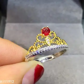 KJJEAXCMY fine jewelry натуральный рубин из стерлингового серебра 925 пробы, новый регулируемый драгоценный камень, женское кольцо, тест поддержки, роскошный модный