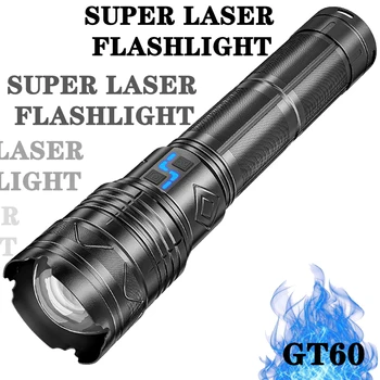 Фонарик для самообороны GT60, самая мощная в мире светодиодная перезаряжаемая лампа для кемпинга, Электрический Тизер, фонарь высокой мощности