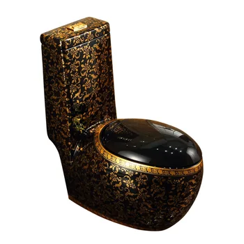 Новый классический золотой туалет в европейском стиле, Бытовая творческая личность, Черный туалет, водосберегающий цветной туалет