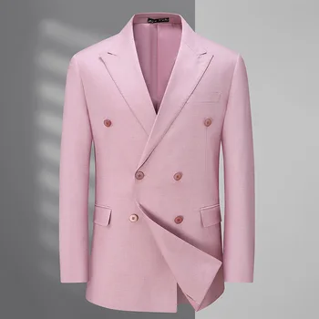 5671-2023 мужские полосатые двубортные костюмы 89 для отдыха и мужской приталенный пиджак европейского образца jacket
