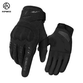 Мотоциклетные перчатки INPAKO для мужчин, велосипедные перчатки с полным пальцем, MTB, Велосипедные перчатки, Мужские Противоударные перчатки с сенсорным экраном для вождения автомобиля