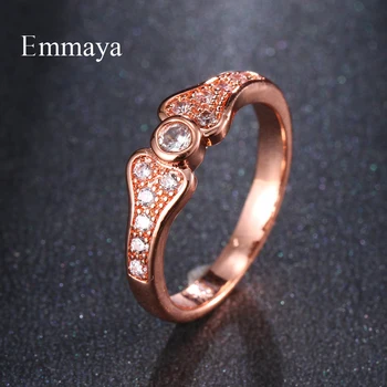 Классическое Круглое кольцо Emmaya с крошечным круглым кубическим камнем Посередине Современное кольцо для женщин Первого выбора в нескольких цветах вечеринки
