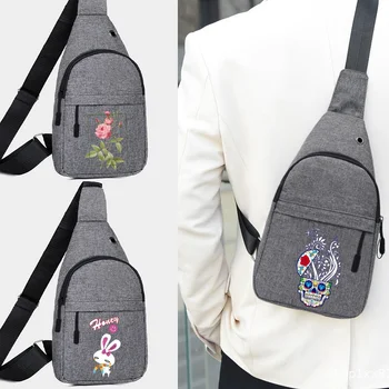 Модная повседневная мужская нагрудная сумка через плечо, простая и универсальная поясная сумка с цветным принтом, мужская велосипедная сумка-мессенджер, новинка 2023 года