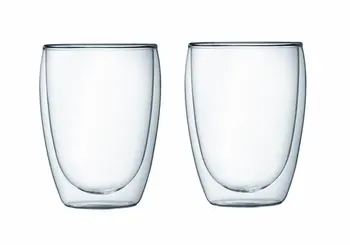 Кофейная кружка из прозрачного стекла, стеклянная кружка с двойными стенками, прозрачная, по 12 унций каждая (упаковка из 2 штук)