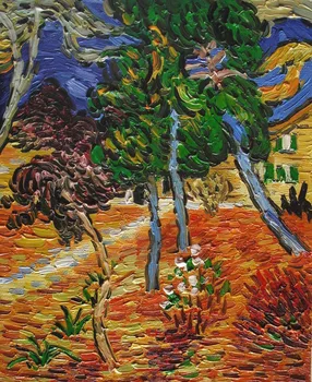 Деревья в саду больницы Святого Павла Картина маслом Винсента Ван Гога, ручная роспись, Пейзаж на холсте для декора стен