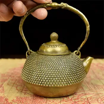 Медный чайник-заварочный чайник с жемчугом, медь, латунь, бронза, античная латунь, труба, горшок, поделки