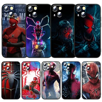 Чехол Для телефона Marvel SpiderMan Venom Для Apple iPhone 14 13 12 11 SE XS XR X 7 8 mini Plus Pro MAX 2020, Черный Мягкий Чехол