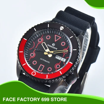 PARNSRPE - Роскошные 42-мм мужские часы NH36 с автоподзаводом PVD, механические часы из матовой нержавеющей стали, сапфировое стекло