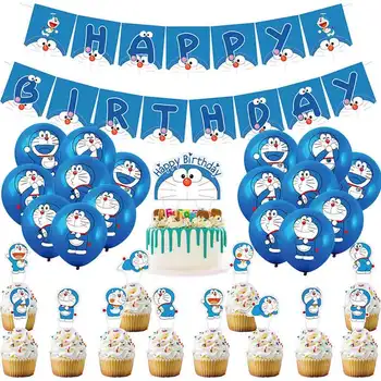 Мультяшный Волшебный Синий кот Дораймон Воздушный шар Для Детского Дня Рождения, Баннер, Аниме, Топпер для торта, Детский душ, Свадебный декор, подарок для мальчика