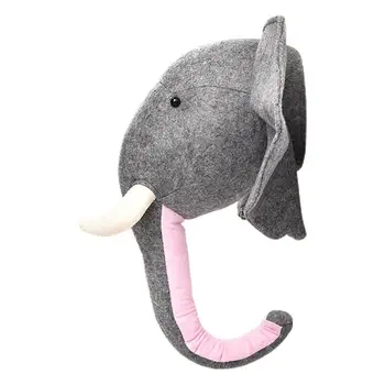 3D животное, Настенное Декоративное Украшение для настенного крепления, Мягкие игрушки-слоны Для мальчиков Для детской комнаты, Домашний декор