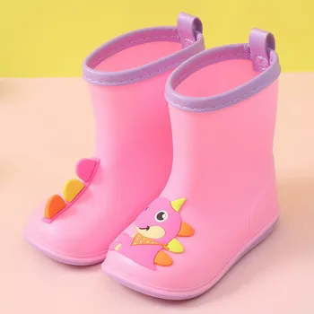 Детская непромокаемая обувь хорошего качества Для мальчиков и девочек, Водонепроницаемая обувь, Детские непромокаемые ботинки, Водонепроницаемые ботинки с рисунком динозавра из мультфильма