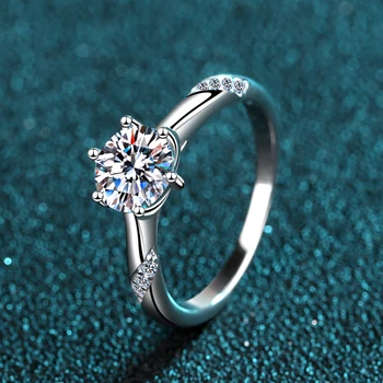 Новое обручальное кольцо с муассанитом D-color S925, Серебряное кольцо Вечности, Обручальное кольцо для женщин, Романтические украшения Премиум-класса