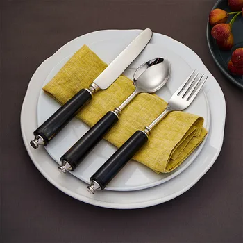 Обеденный нож из нержавеющей стали, набор вилок, ложек, наборы столовых приборов для домашней кухни, набор столовых приборов для еды, посуда, сервиз для ужина