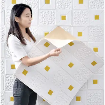 5 шт. самоклеящиеся 3D наклейки на стену, Потолок, Гостиная, Фоновое украшение стен, водонепроницаемые обои с влагой