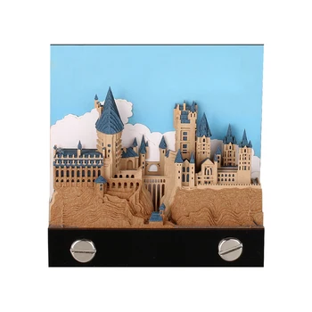 Omoshiroi Блок 3D Блокнот Кубики Дизайн Заметок Замок 3D Блокнот Липкие Заметки Новинка Блокнот Бумага Для Заметок Новогодний Рождественский Подарок