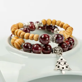 Подарок на Рождественскую елку, Керамические многослойные браслеты, сделай сам, модный браслет для женщин, ювелирные изделия #GY267