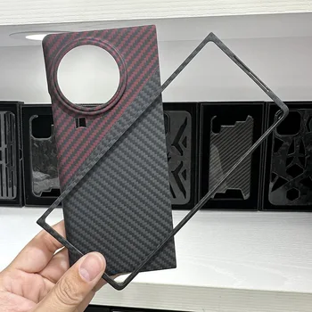 Чехол из Настоящего Углеродного волокна для Vivo X Fold 2, Роскошная Ультратонкая Многоцветная Задняя крышка из Арамидного Волокна для VIVO X Fold 2, Чехлы