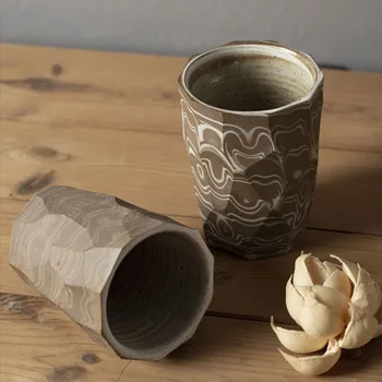Керамическая чашка ручной работы в ретро Японском Стиле, Кофейная Чашка, Керамическая Креативная Кружка, Чашка для Чая, Чашка для молока, Чашки