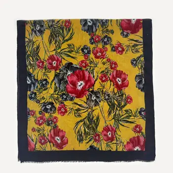2023 Новейший женский шарф с цветочным рисунком, хлопковый шарф из вуали, шали