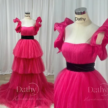 Элегантное простое розовое короткое бальное платье, итальянское многослойное бальное платье из тюля на бретелях, открывающее кость, вечернее тонкое сексуальное платье