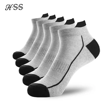 5 пар мужских носков из органического хлопка, тонкие трикотажные сетчатые носки до щиколотки, Летние дышащие быстросохнущие короткие носки для велоспорта, большие размеры