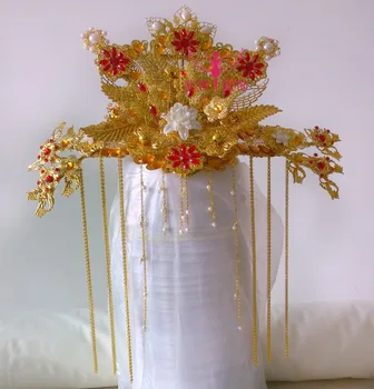 Китайский стиль Национальный Тренд Традиционные Свадебные Диадемы Для Волос Невесты