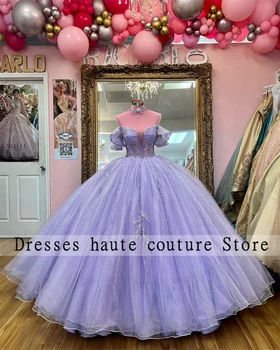 Новые Фиолетовые Пышные Платья Из Тюля, Бальное Платье 2023 С Бисером 