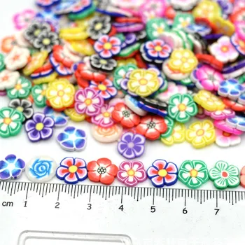 ломтики полимерной глины в форме цветка сливы весом 1 кг 10 мм, цветочные бусины для изготовления ювелирных изделий, игрушки из слизи для дизайна ногтей ручной работы 