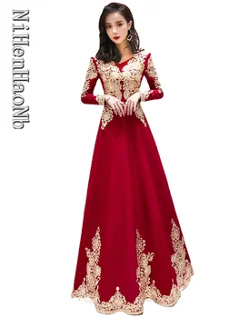 Темно-Красные Свадебные Платья Ретро Тонкое Платье Свадебное Платье В Китайском Стиле Свадебная Женская Одежда Vestido